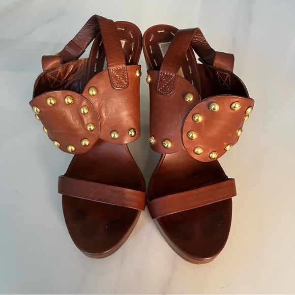 MICHAEL KORS GENEVA STUDDED PLATFORM SHOES 9.5M - Picture 2 of 10